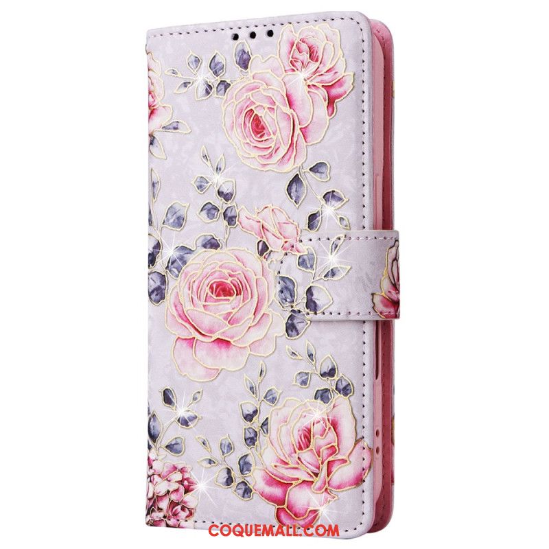 Housse iPhone 16 Technologie Blocage RFID Fleurs