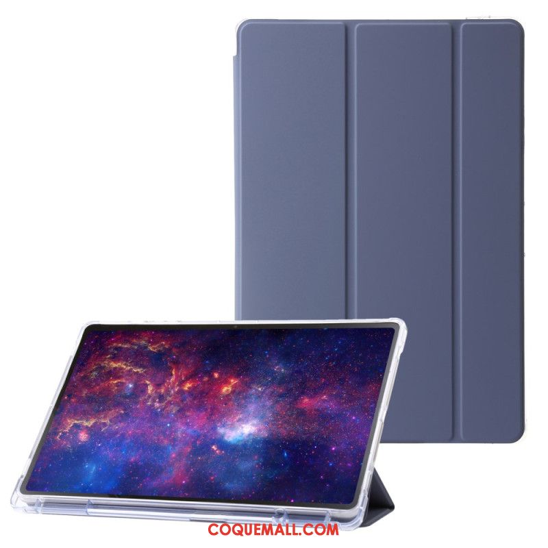 Smart Case Samsung Galaxy Tab S9 Plus Trois Volets Dos Transparent