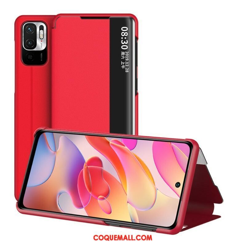 View Cover Xiaomi Redmi Note 10 5G / Poco M3 Pro 5G Effet Cuir Texturé