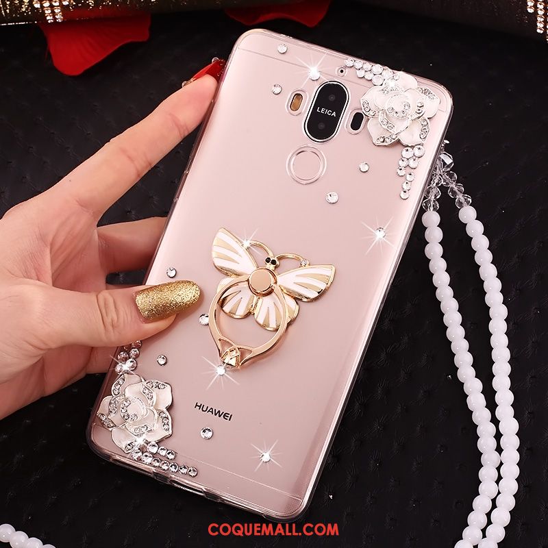 Étui Huawei Mate 10 Pro Anneau Téléphone Portable Transparent, Coque Huawei Mate 10 Pro Fluide Doux Strass