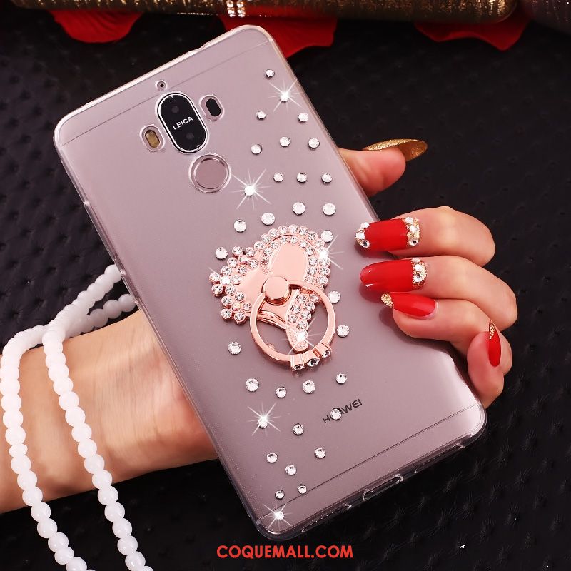 Étui Huawei Mate 10 Pro Anneau Téléphone Portable Transparent, Coque Huawei Mate 10 Pro Fluide Doux Strass