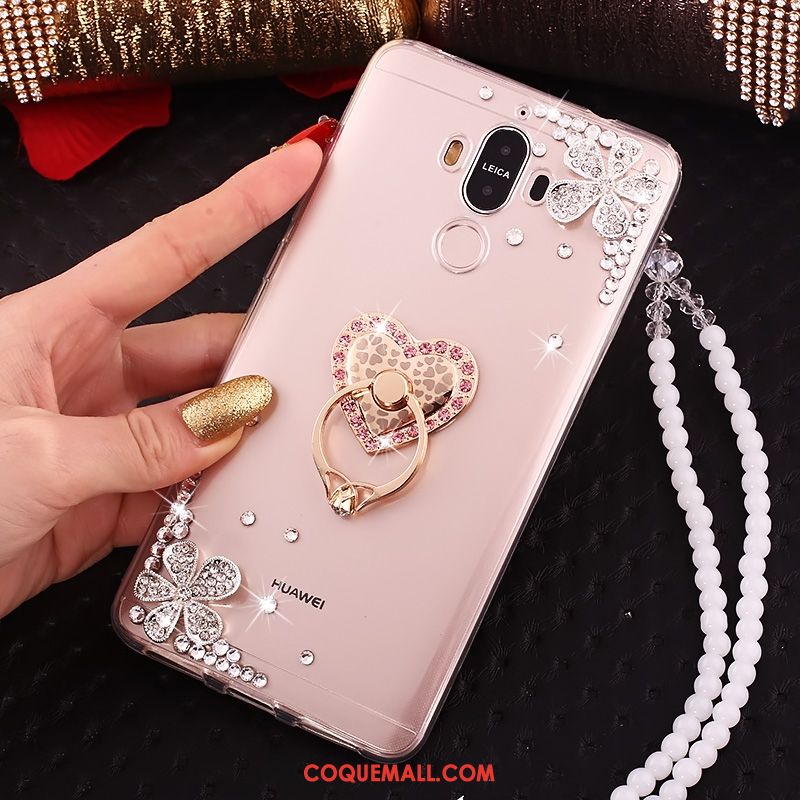 Étui Huawei Mate 10 Pro Anneau Téléphone Portable Transparent, Coque Huawei Mate 10 Pro Fluide Doux Strass