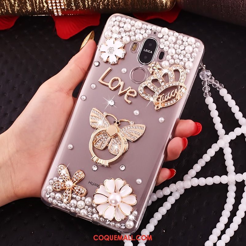 Étui Huawei Mate 10 Pro Anneau Téléphone Portable Transparent, Coque Huawei Mate 10 Pro Fluide Doux Strass