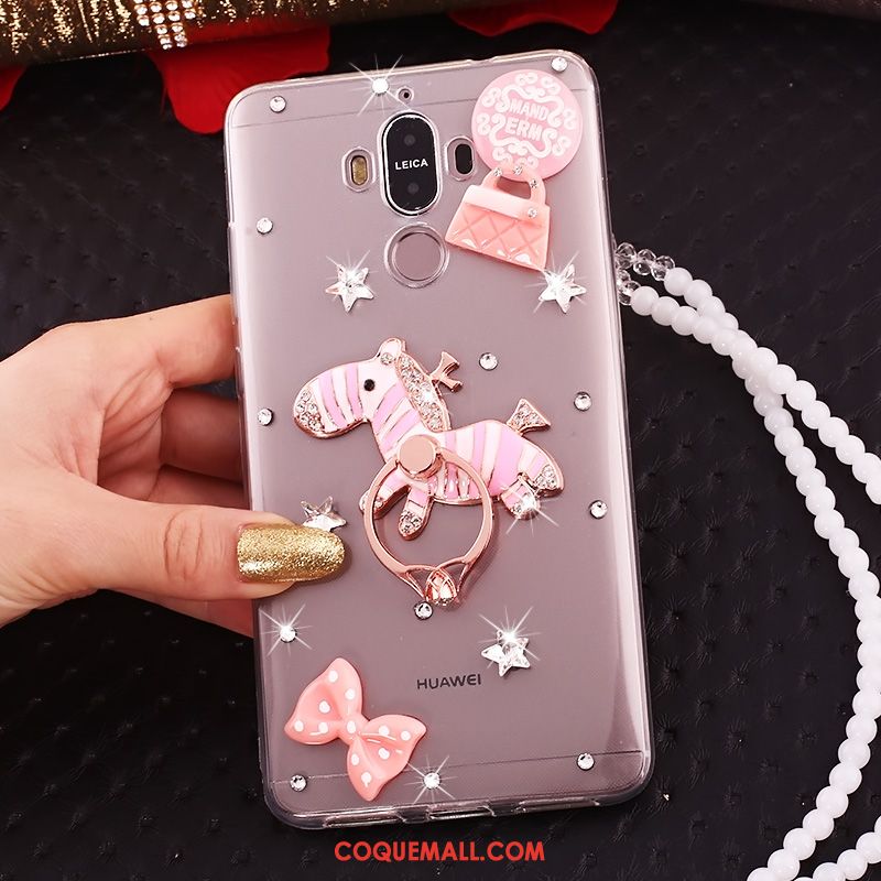 Étui Huawei Mate 10 Pro Anneau Téléphone Portable Transparent, Coque Huawei Mate 10 Pro Fluide Doux Strass