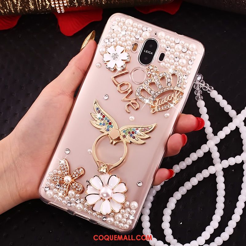 Étui Huawei Mate 10 Pro Anneau Téléphone Portable Transparent, Coque Huawei Mate 10 Pro Fluide Doux Strass