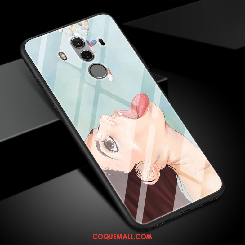 Étui Huawei Mate 10 Pro Bordure Téléphone Portable Incassable, Coque Huawei Mate 10 Pro Fluide Doux Verre