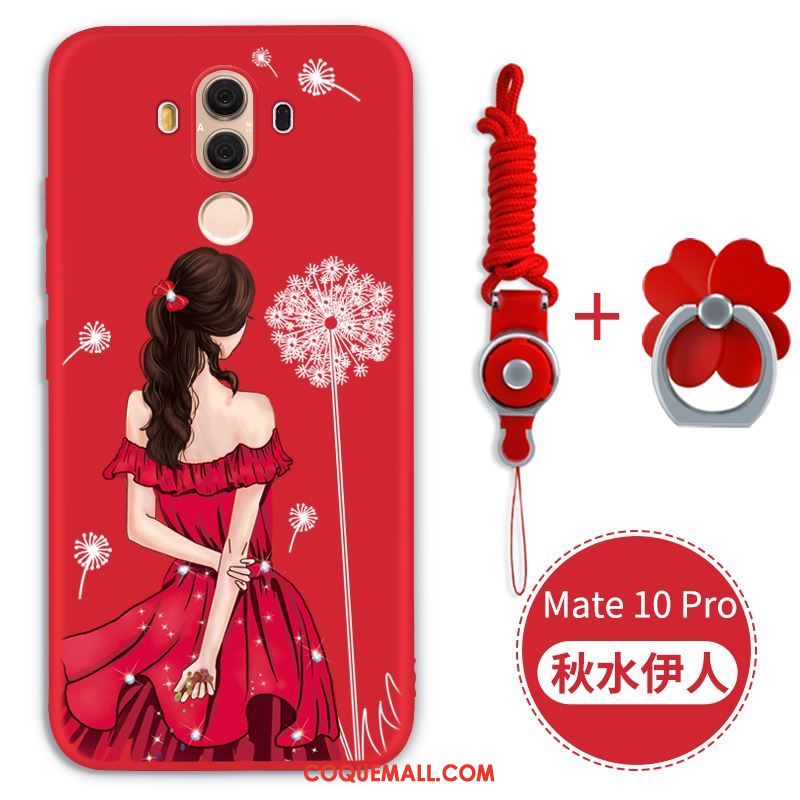 Étui Huawei Mate 10 Pro Fluide Doux Rouge Très Mince, Coque Huawei Mate 10 Pro Téléphone Portable Protection