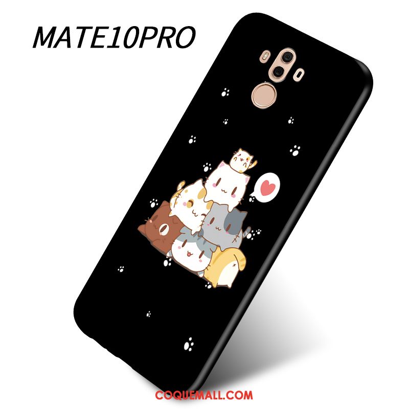 Étui Huawei Mate 10 Pro Incassable Téléphone Portable Silicone, Coque Huawei Mate 10 Pro Personnalité Noir