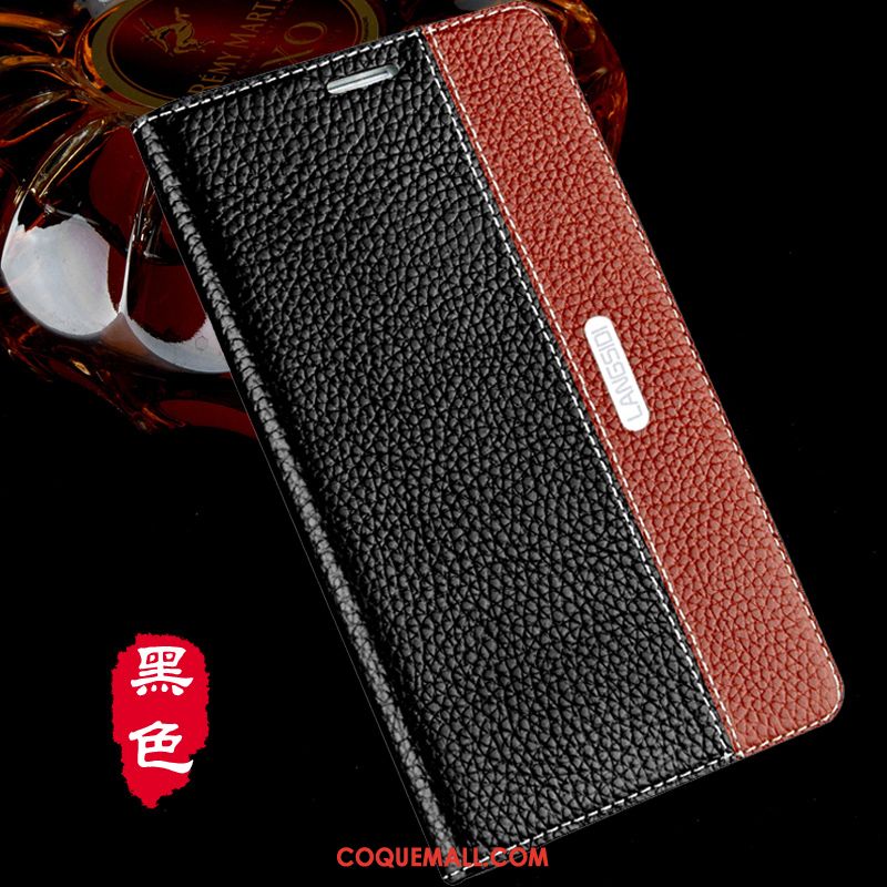 Étui Huawei Mate 10 Pro Modèle Fleurie Litchi Marron, Coque Huawei Mate 10 Pro Noir Téléphone Portable