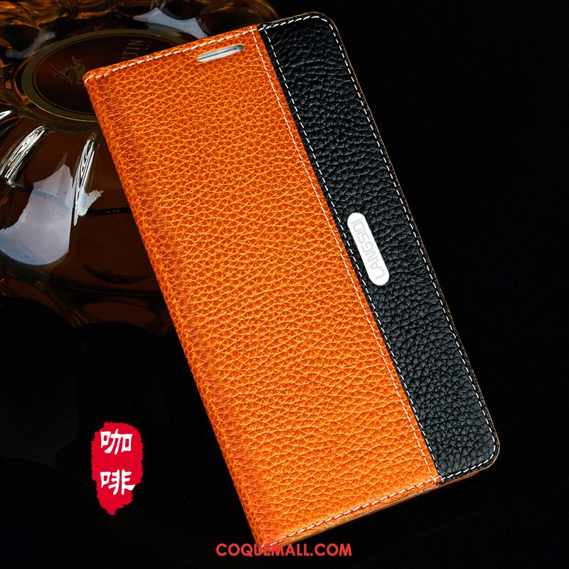 Étui Huawei Mate 10 Pro Modèle Fleurie Litchi Marron, Coque Huawei Mate 10 Pro Noir Téléphone Portable