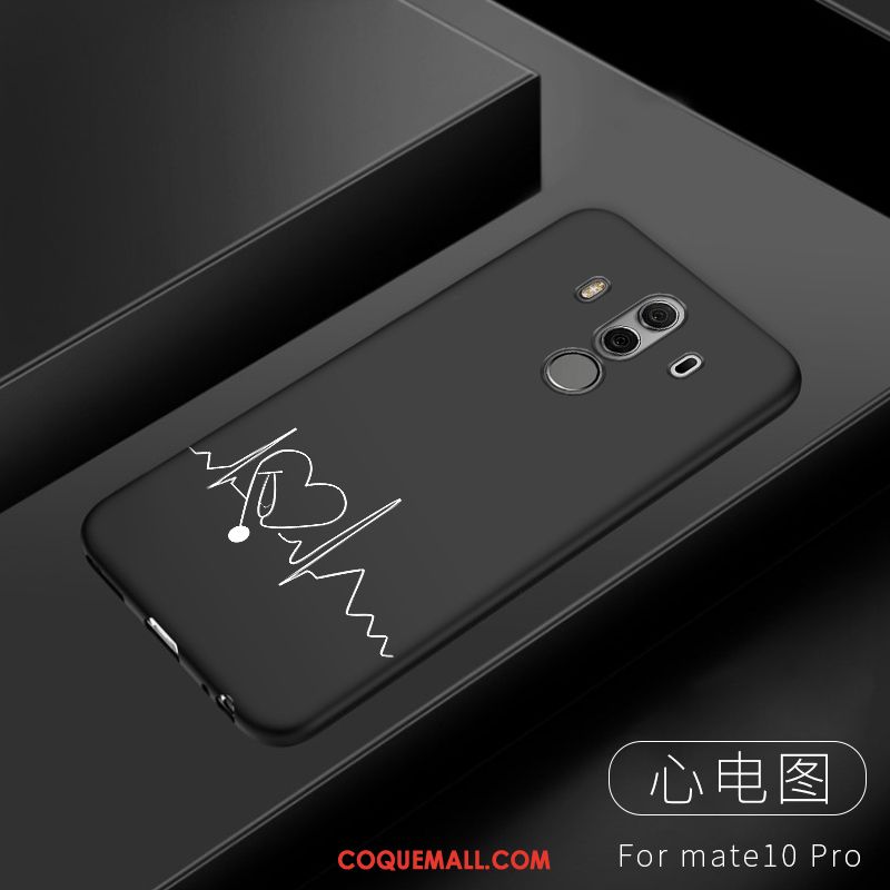 Étui Huawei Mate 10 Pro Noir Tout Compris Téléphone Portable, Coque Huawei Mate 10 Pro Fluide Doux Personnalité