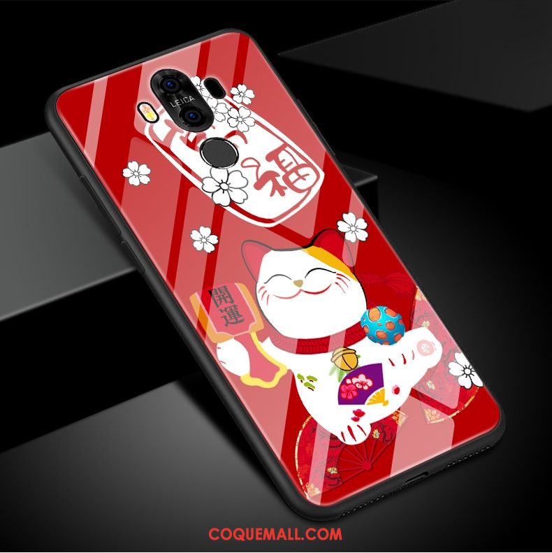 Étui Huawei Mate 10 Pro Protection Orange Chat, Coque Huawei Mate 10 Pro Tendance Richesse