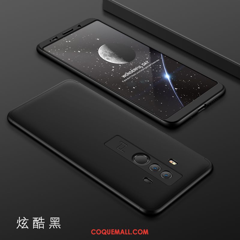 Étui Huawei Mate 10 Pro Rouge Noir Anneau, Coque Huawei Mate 10 Pro Délavé En Daim Protection