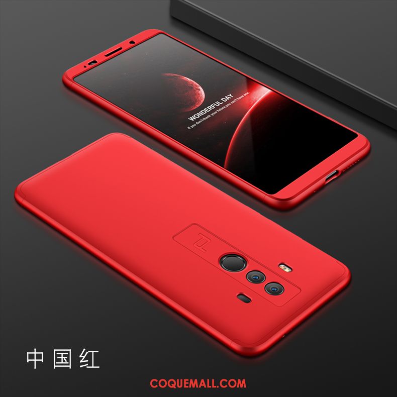 Étui Huawei Mate 10 Pro Rouge Noir Anneau, Coque Huawei Mate 10 Pro Délavé En Daim Protection