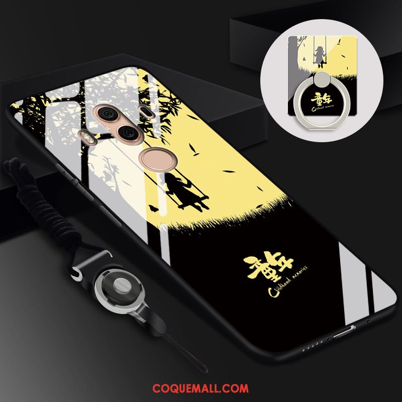 Étui Huawei Mate 10 Pro Verre Membrane Jaune, Coque Huawei Mate 10 Pro Téléphone Portable