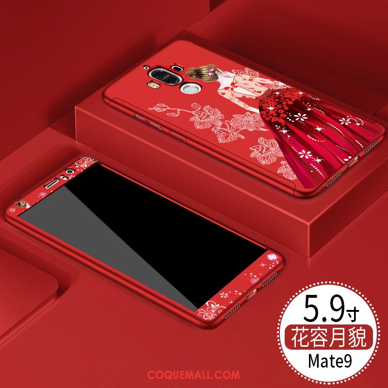 Étui Huawei Mate 9 Ornements Suspendus Net Rouge Tendance, Coque Huawei Mate 9 Tout Compris Incassable