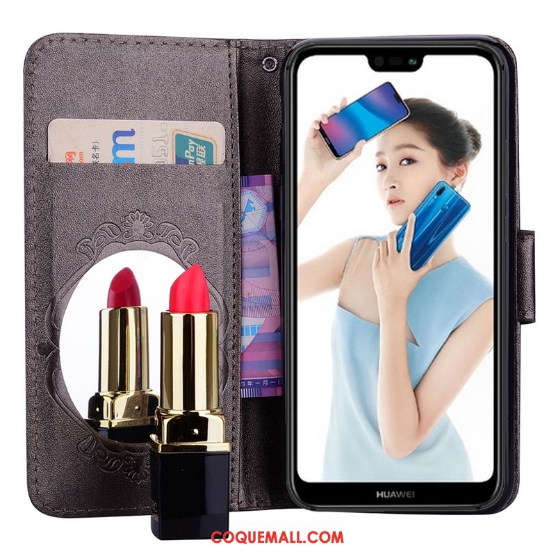 Étui Huawei Nova 3e Support Téléphone Portable Tendance, Coque Huawei Nova 3e Carte Rouge