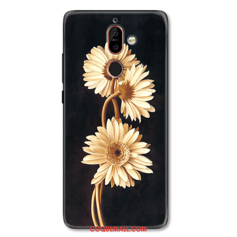 Étui Nokia 7 Plus Fleur Protection Téléphone Portable, Coque Nokia 7 Plus Tout Compris Incassable