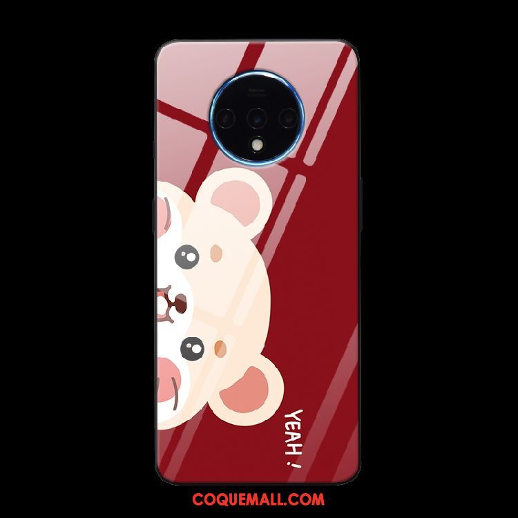 Étui Oneplus 7t Personnalisé Rouge Verre, Coque Oneplus 7t Téléphone Portable Rat