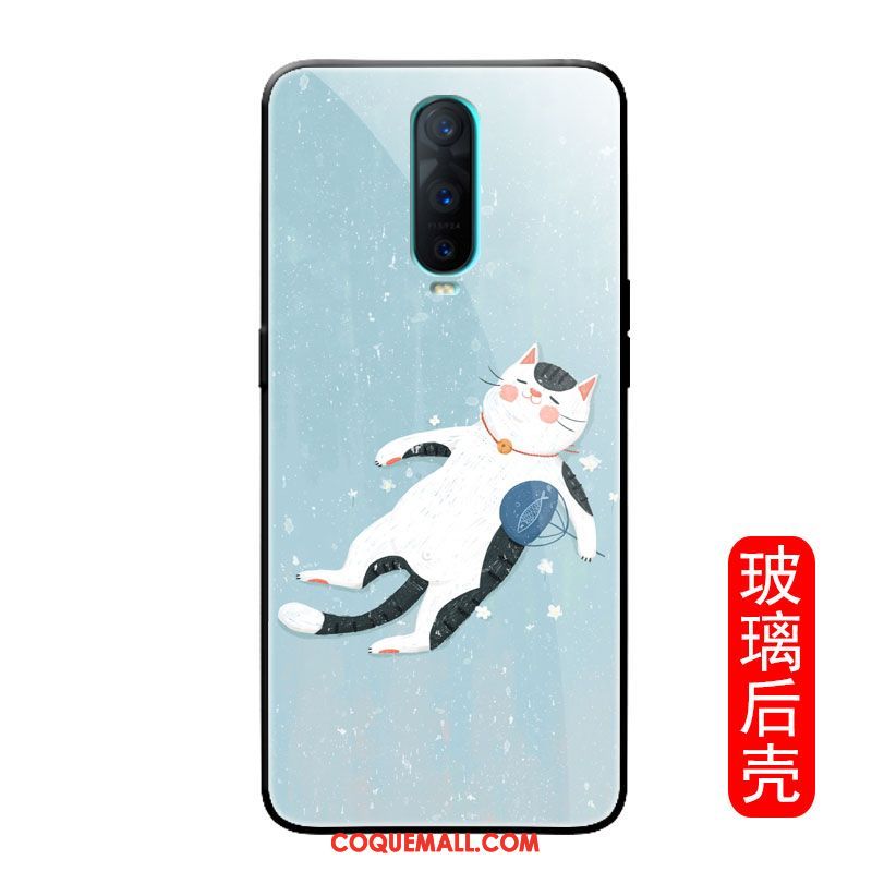 Étui Oppo R17 Pro Miroir Verre Net Rouge, Coque Oppo R17 Pro Tendance Chat