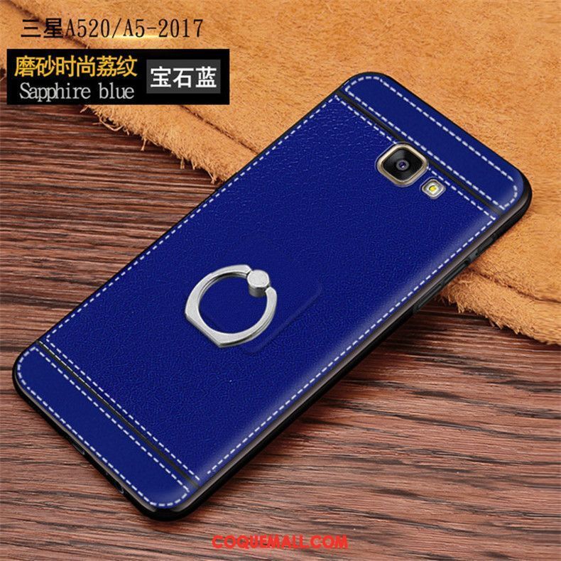 Étui Samsung Galaxy A5 2017 Anneau Téléphone Portable Délavé En Daim, Coque Samsung Galaxy A5 2017 Étoile Tout Compris