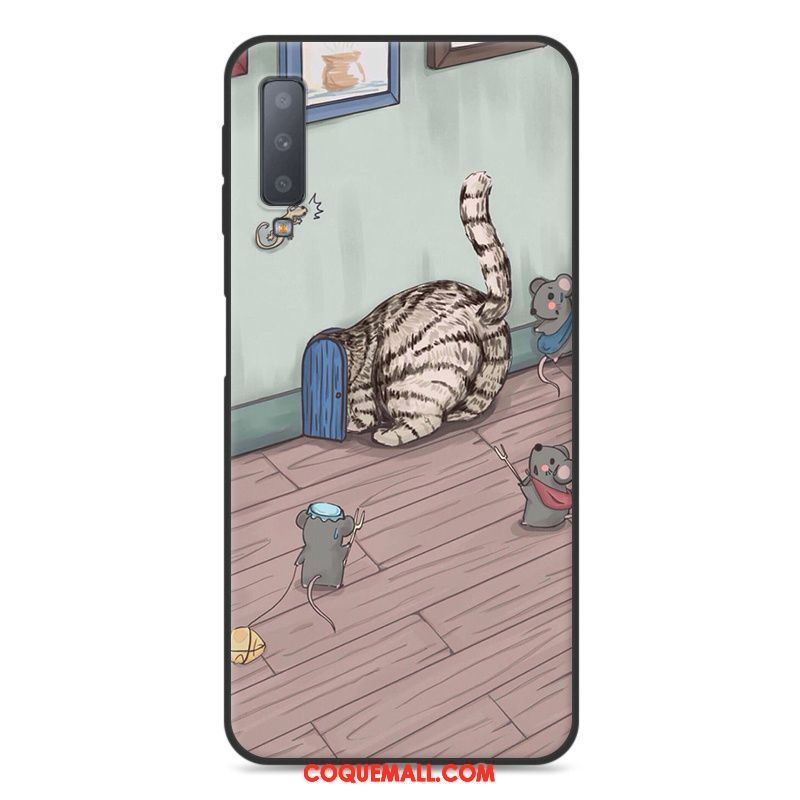 Étui Samsung Galaxy A7 2018 Dessin Animé Protection Étoile, Coque Samsung Galaxy A7 2018 Tout Compris Incassable Braun