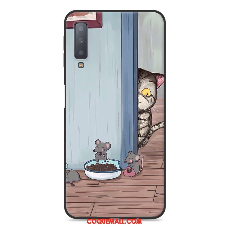 Étui Samsung Galaxy A7 2018 Dessin Animé Protection Étoile, Coque Samsung Galaxy A7 2018 Tout Compris Incassable Braun