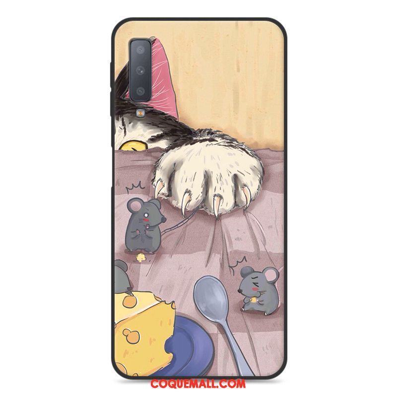 Étui Samsung Galaxy A7 2018 Dessin Animé Protection Étoile, Coque Samsung Galaxy A7 2018 Tout Compris Incassable Braun