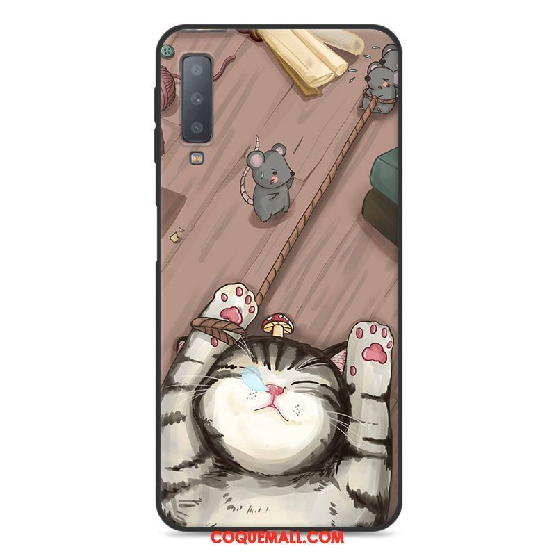 Étui Samsung Galaxy A7 2018 Dessin Animé Protection Étoile, Coque Samsung Galaxy A7 2018 Tout Compris Incassable Braun