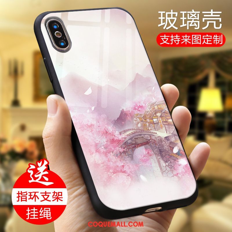 Étui Xiaomi Mi 8 Pro Blanc Modèle Petit, Coque Xiaomi Mi 8 Pro Paysage Modèle Fleurie Beige