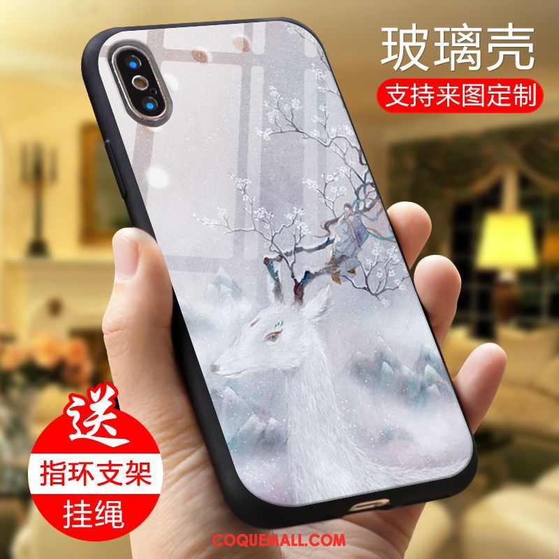 Étui Xiaomi Mi 8 Pro Blanc Modèle Petit, Coque Xiaomi Mi 8 Pro Paysage Modèle Fleurie Beige