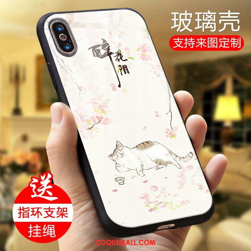 Étui Xiaomi Mi 8 Pro Blanc Modèle Petit, Coque Xiaomi Mi 8 Pro Paysage Modèle Fleurie Beige