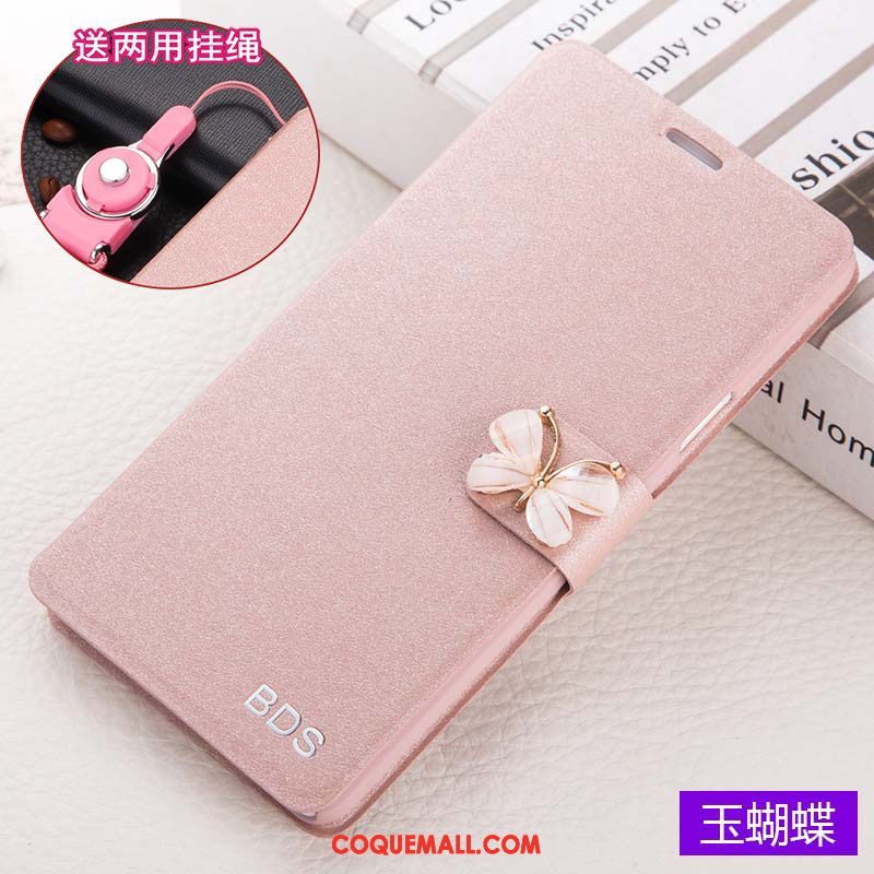 Étui Xiaomi Mi A1 Étui En Cuir Rose Rouge, Coque Xiaomi Mi A1 Protection Ornements Suspendus Beige