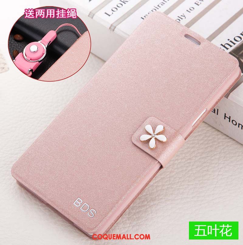 Étui Xiaomi Mi A1 Étui En Cuir Rose Rouge, Coque Xiaomi Mi A1 Protection Ornements Suspendus Beige