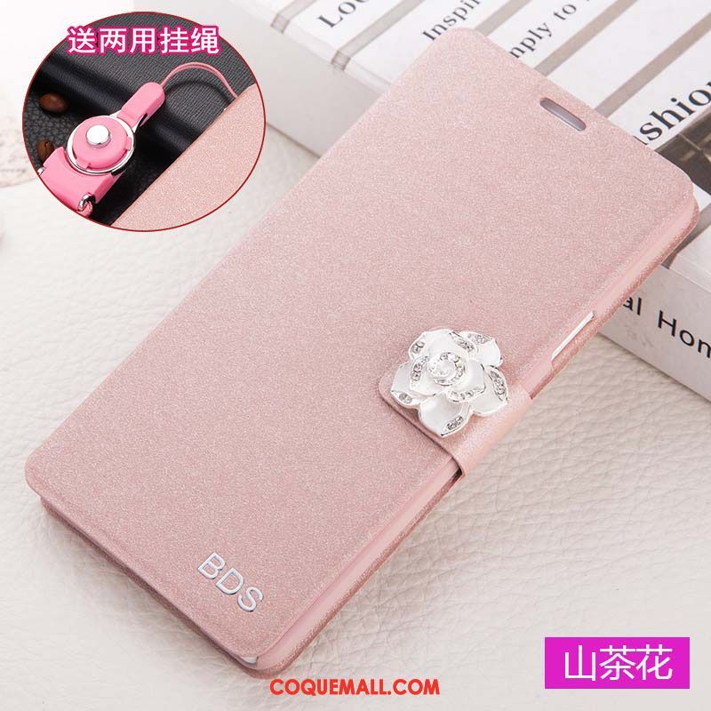 Étui Xiaomi Mi A1 Étui En Cuir Rose Rouge, Coque Xiaomi Mi A1 Protection Ornements Suspendus Beige