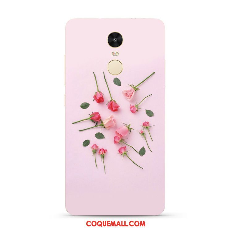 Étui Xiaomi Redmi 5 Plus Vent Rose Petite Marguerite, Coque Xiaomi Redmi 5 Plus Téléphone Portable Rose Beige