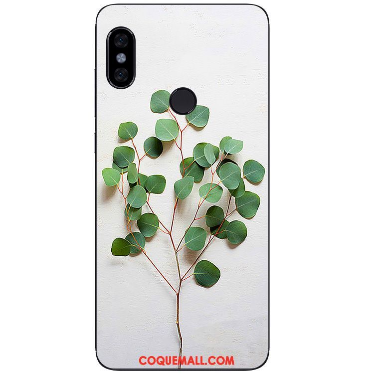 Étui Xiaomi Redmi Note 5 Silicone Feuilles Frais, Coque Xiaomi Redmi Note 5 Rouge Petit Beige