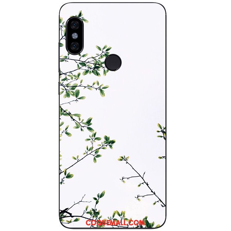 Étui Xiaomi Redmi Note 5 Silicone Feuilles Frais, Coque Xiaomi Redmi Note 5 Rouge Petit Beige