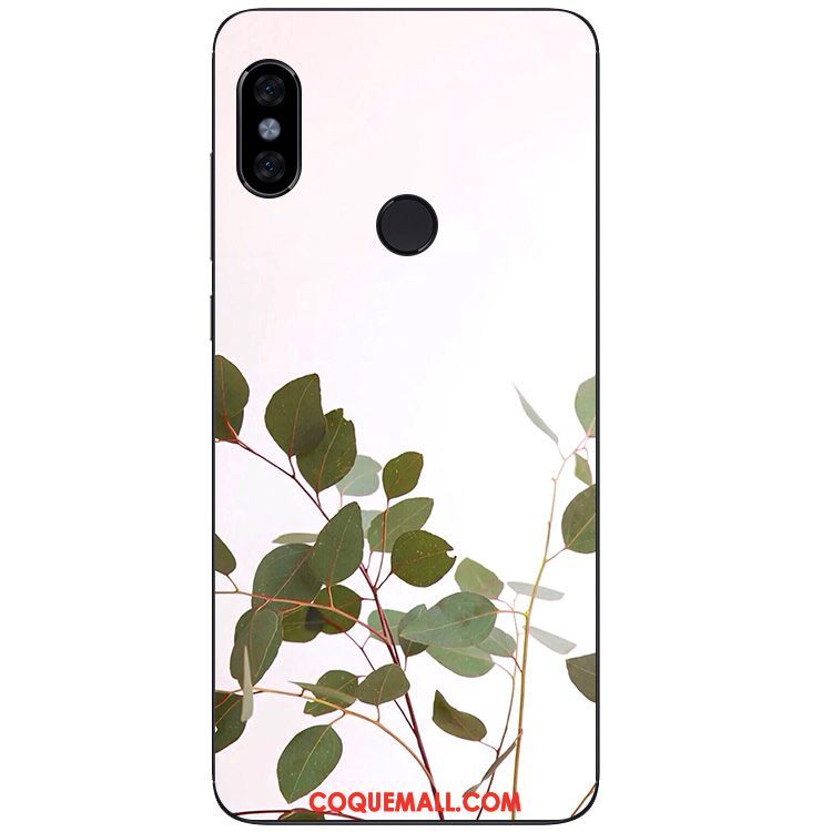 Étui Xiaomi Redmi Note 5 Silicone Feuilles Frais, Coque Xiaomi Redmi Note 5 Rouge Petit Beige