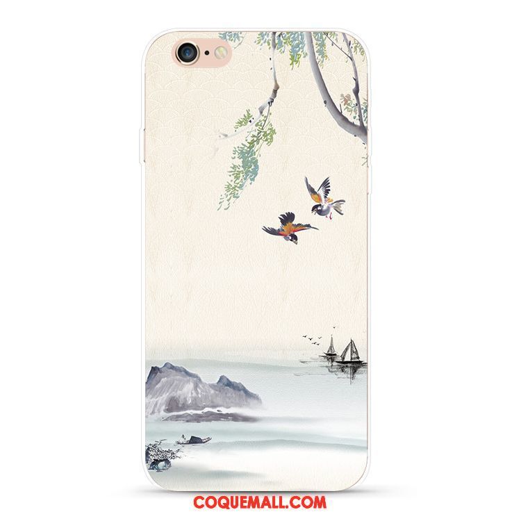 Étui iPhone 6 / 6s Plus Peinture À L'encre Beau Style Chinois, Coque iPhone 6 / 6s Plus Protection Téléphone Portable