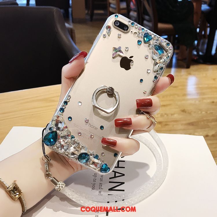 Étui iPhone 7 Plus Luxe Support Transparent, Coque iPhone 7 Plus Cou Suspendu Strass