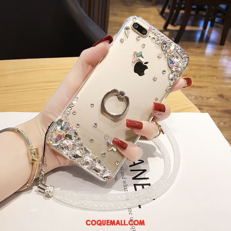 Étui iPhone 7 Plus Luxe Support Transparent, Coque iPhone 7 Plus Cou Suspendu Strass