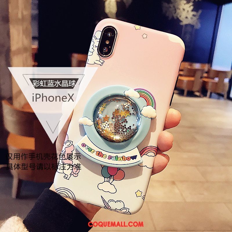 Étui iPhone X Quicksand Silicone Dessin Animé, Coque iPhone X Créatif Téléphone Portable