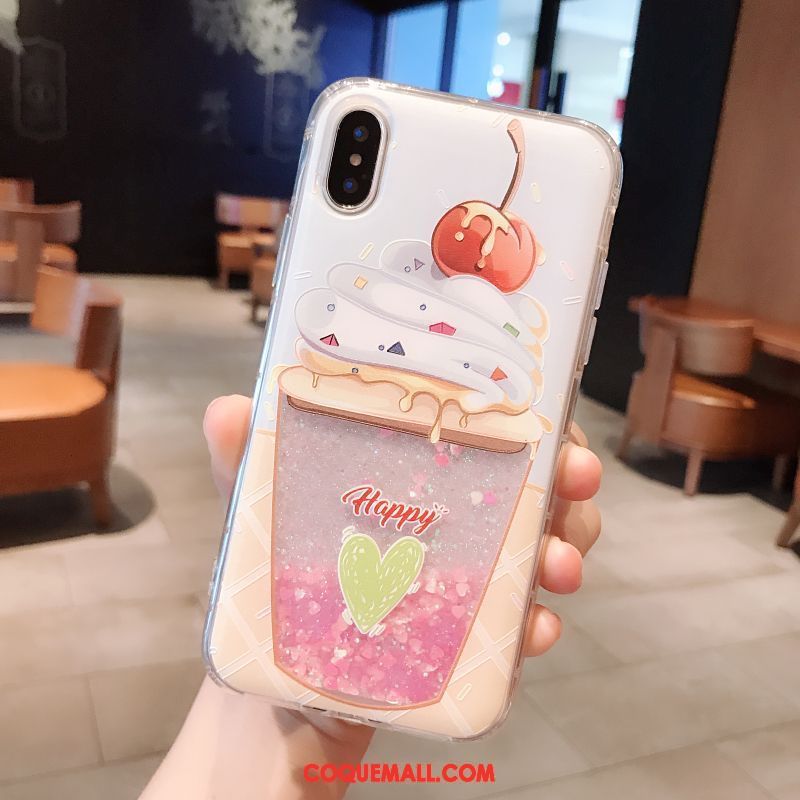 Étui iPhone X Quicksand Silicone Dessin Animé, Coque iPhone X Créatif Téléphone Portable