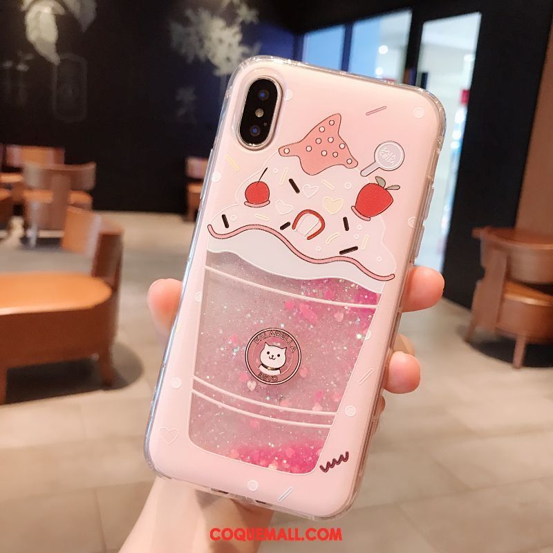 Étui iPhone X Quicksand Silicone Dessin Animé, Coque iPhone X Créatif Téléphone Portable