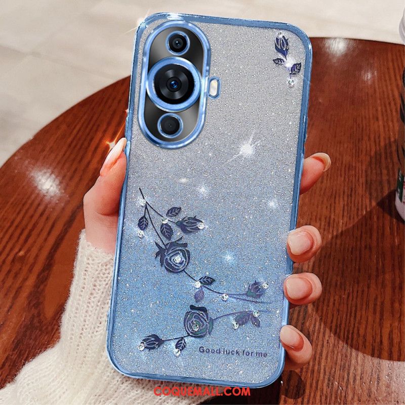 Coque Huawei Nova 11 Pro Fleurs en Strass KADEM