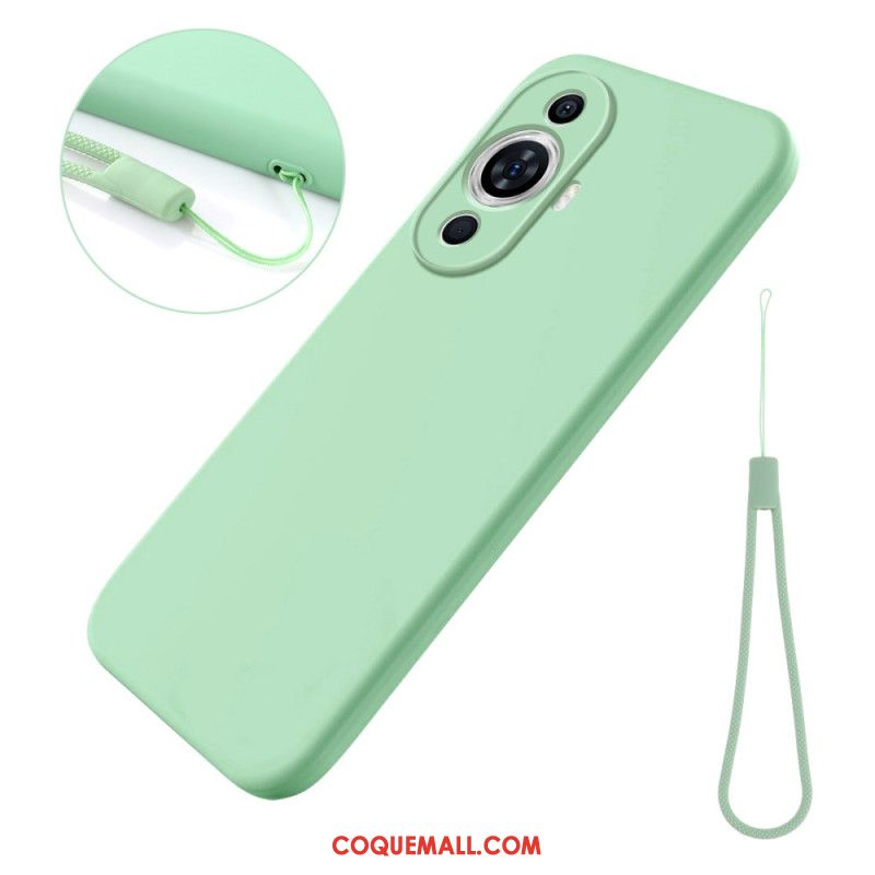 Coque Huawei Nova 11 Pro Silicone Liquide à Lanière