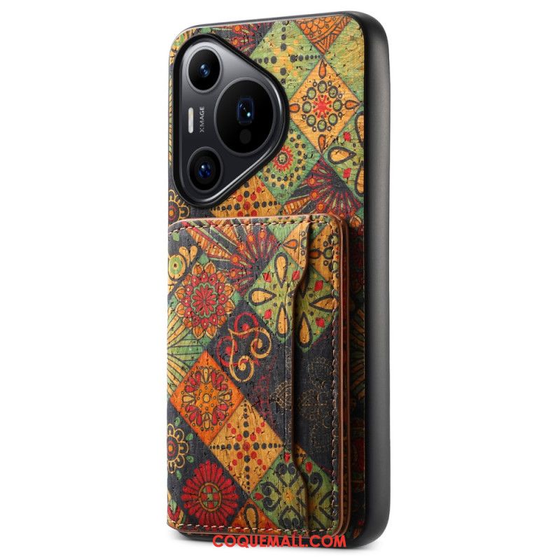 Coque Huawei Pura 70 Pro Porte-Cartes Motif Floral