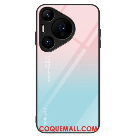 Coque Huawei Pura 70 Pro Verre Trempé Dégradé Rose et Bleu