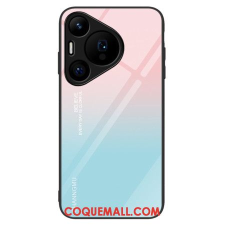 Coque Huawei Pura 70 Verre Trempé Dégradé Rose et Bleu